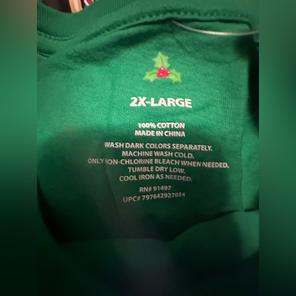 Mens Green Christmas Elf Costume Tee Short Sleeve T-Shirt 2xl - Picture 8 of 10